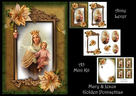 Mary & Jesus Golden Poinsettias