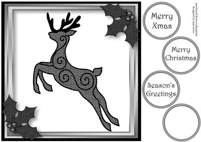 Monochrome Lace Reindeer