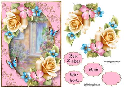 The Cottage Door with Summer Roses