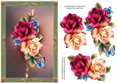 Beautiful Framed Summer Roses with Decoupage