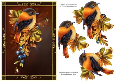 Beautiful Framed Autumn Elegance with Decoupage