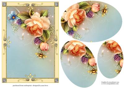 Beautiful Framed English Roses with Pyramage