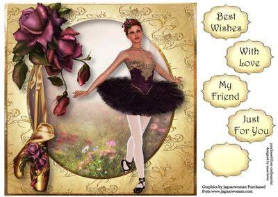 Purple & Golden Ballet Beauty 8x8 Quick Topper
