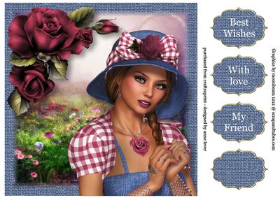 Retro Dusky Rose Beauty 8x8 Quick Topper