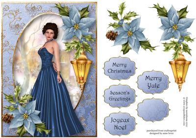 Blue Poinsettia Christmas Beauty