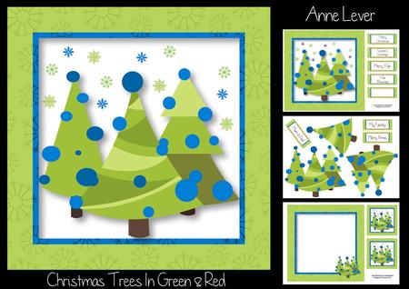 Christmas Trees in Green & Blue