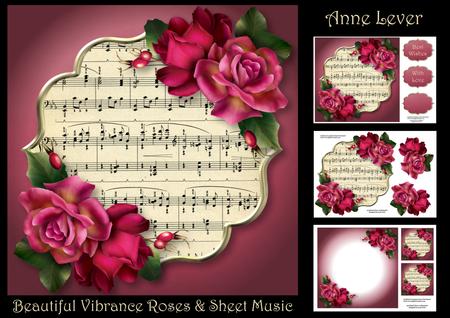 Beautiful Vibrance Roses & Sheet Music
