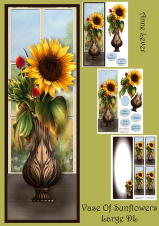 Vase of Sunflowers Large Dl