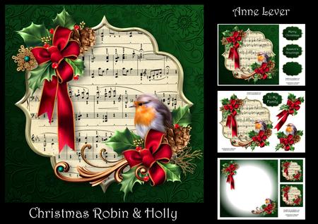Christmas Robin & Holly