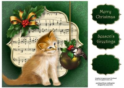 The Christmas Kitten 8x8 Quick Topper