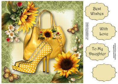 Handbags & Gladrags Sunshine Flowers 8x8 Quick Topper