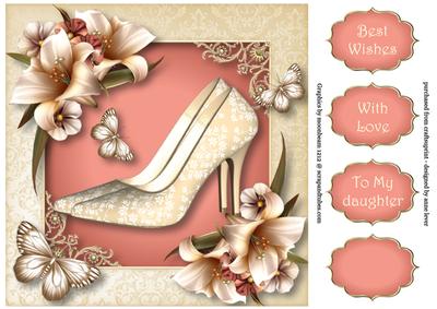 Beautiful Ivory Lilies & Shoes 8x8 Quick Topper