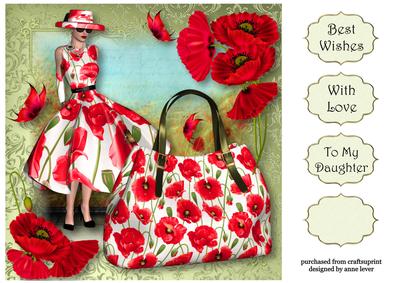Handbags & Gladrags Pretty Poppies 8x8 Quick Topper