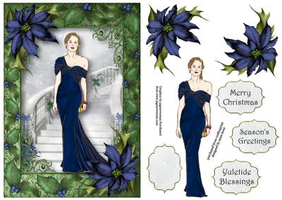 Elegant Christmas with Blue Poinsettias