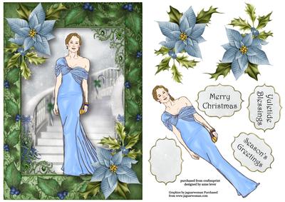 Elegant Christmas with Pale Blue Poinsettias