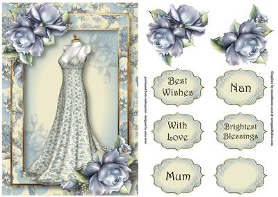 Beautiful Dress & Blue Roses