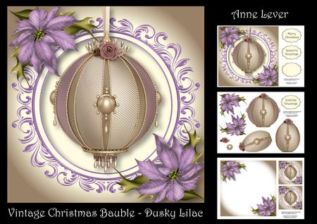 Vintage Christmas Bauble - Dusky Lilac