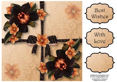 Beautiful Black Orchids 8x8 Quick Topper