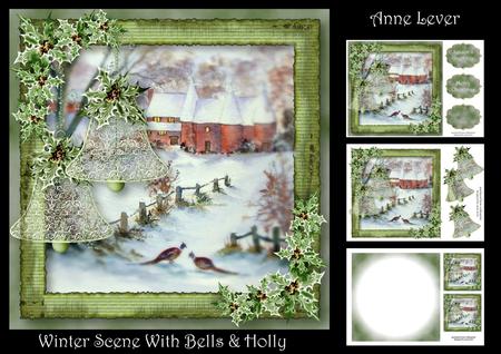 Winter Scene with Bells & Holly