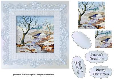 The Winter Bridge with Lace Frame 7x7