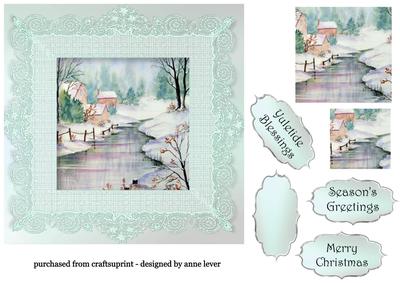 The Frozen Stream with Lace Frame 7x7