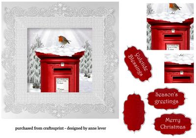 The Christmas Post Box with Lace Frame 7x7