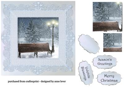 The Park in Winter with Lace Frame 7x7
