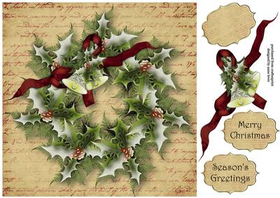 Holly Wreath on Christmas Script