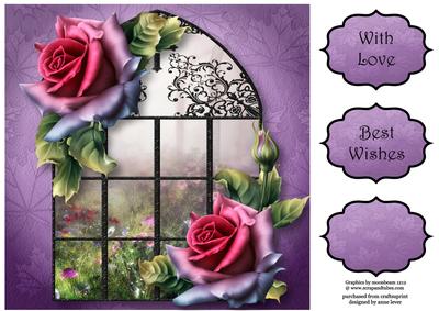 The Floral Window & Summer Roses 8x8 Quick Topper