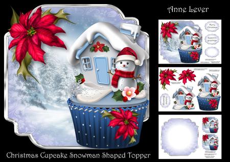 Christmas Cupcake Snowman - Shaped Topper Mini Kit