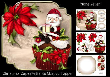 Christmas Cupcake Santa - Shaped Topper Mini Kit