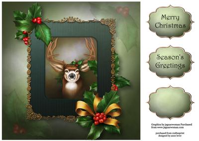 The Christmas Stag Framed 8x8 Quick Topper