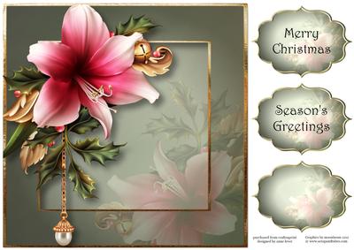 Festive Amaryllis 8x8 Quick Topper