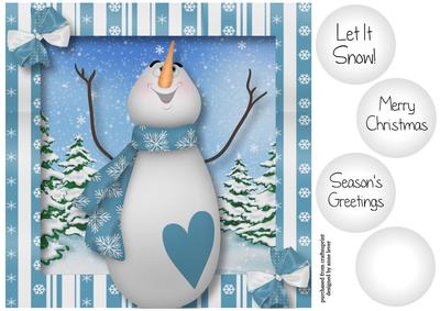 Let It Snow - Light Blue 8x8 Quick Topper