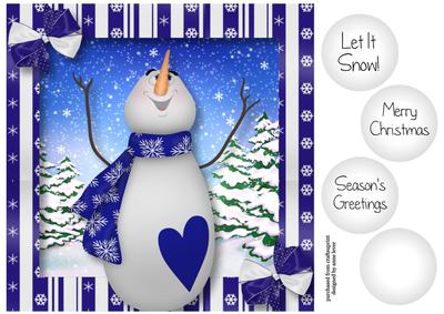 Let It Snow - Dark Blue 8x8 Quick Topper