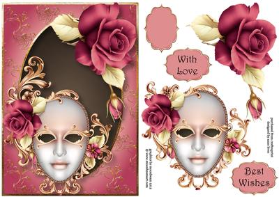 Beautiful Dusky Rose Masque A5