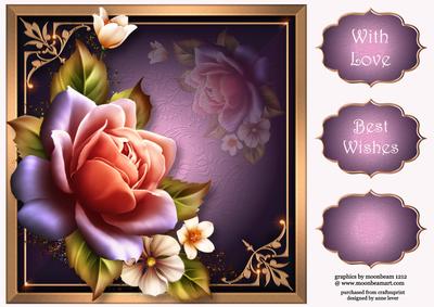 Beautiful Peach 'twinkle' Rose 8x8 Quick Topper