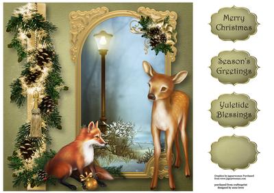 Woodland Friends at Christmas 8x8 Quick Topper