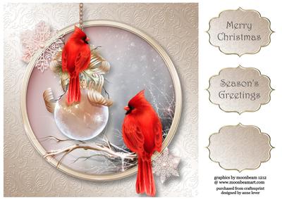 Beautiful Birds at Christmas 8x8 Quick Topper