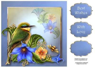 Beautiful Green Birdsong 8x8 Quick Topper