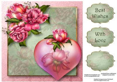 Hearts & Flowers - Glory Roses 8x8 Quick Topper