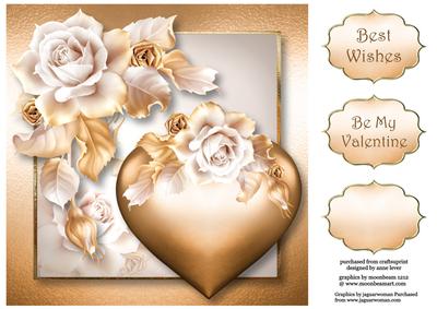 Hearts & Flowers - Ivory & Gold 8x8 Quick Topper