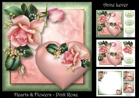 Hearts & Flowers - Pink Roses