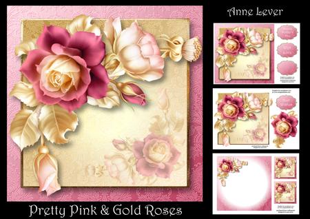 Pretty Pink & Gold Roses