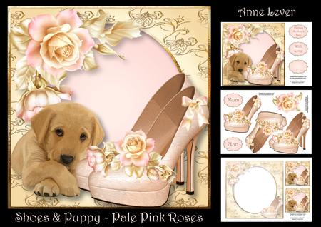 Shoes & Puppy - Pale Pink Roses