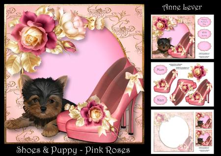 Shoes & Puppy - Pink Roses