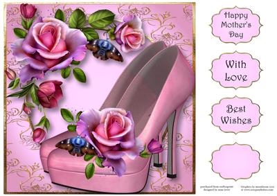 Gorgeous Lilac Shoes & Roses 8x8 Quick Topper