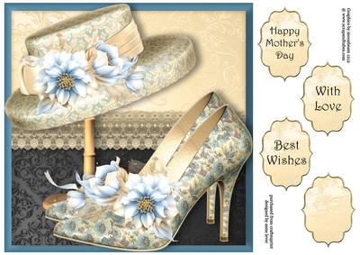 Finishing Touches - Cream & Blue 8x8 Quick Topper