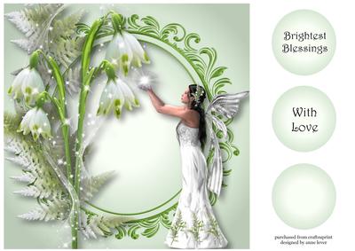 The Snowdrop Fairy 8x8 Quick Topper