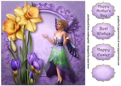 The Daffodil & Crocus Fairy 8x8 Quick Topper